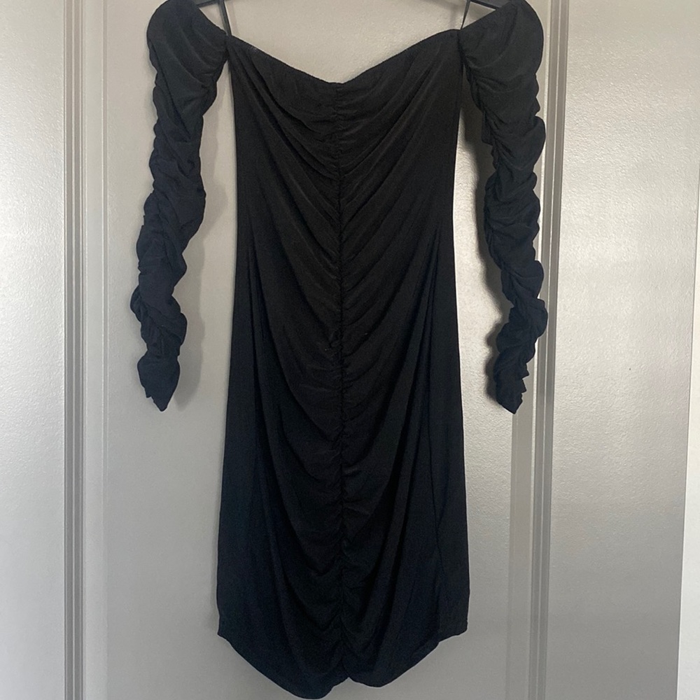 Black, off the shoulder dress